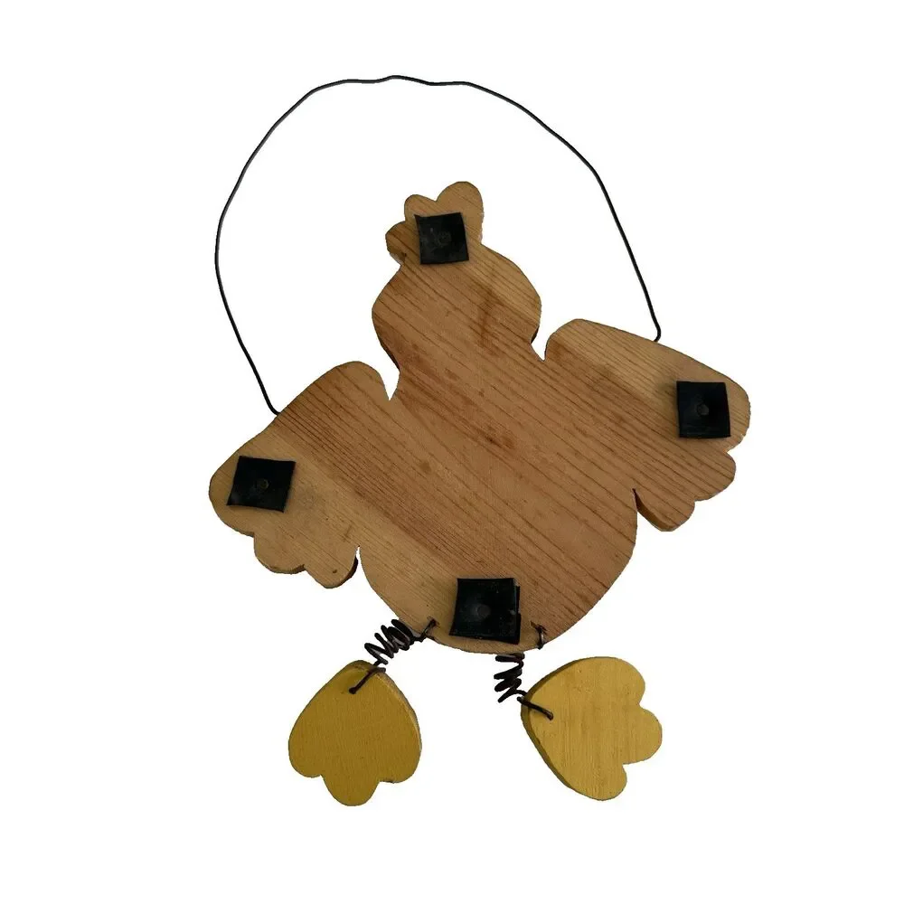 Vtg Handpainted Wooden Chicken Hen Farmhouse Decor Come On In My Day's Fowled Up